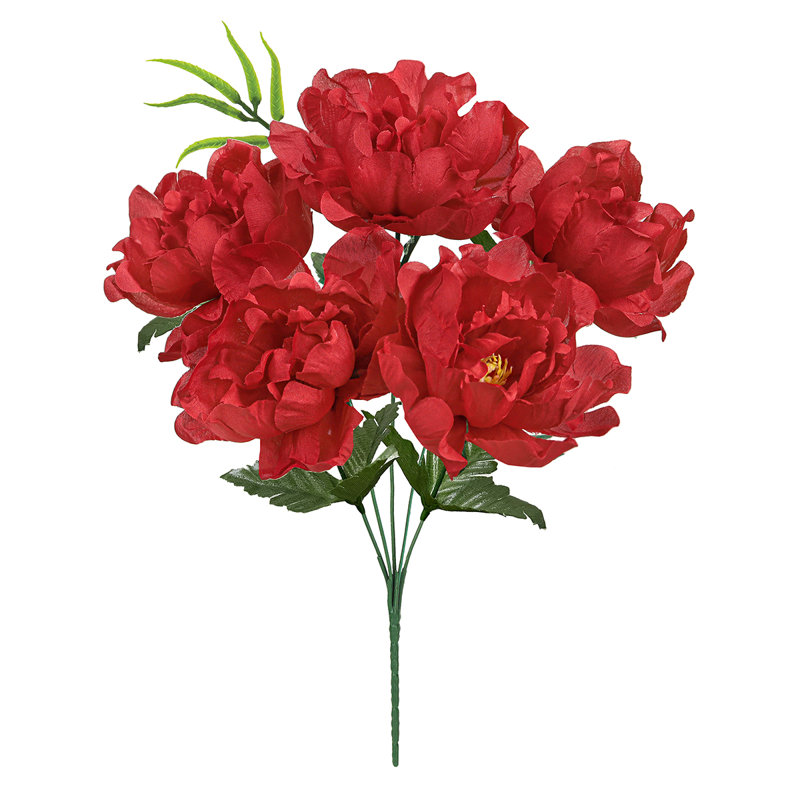 Buisson de pivoines artificielles, Rouge