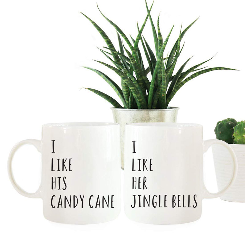 J’aime sa canne à sucre i like the jingle bells 2 pièces à grande tasse à café Russ