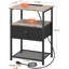 Table de chevet 2, table de chevet à DEL avec station de charge, table de chevet avec tiroir en tissu pour les petits espaces, tables d'appoint avec tablette de rangement pour la chambre à coucher, gris foncé-408292182