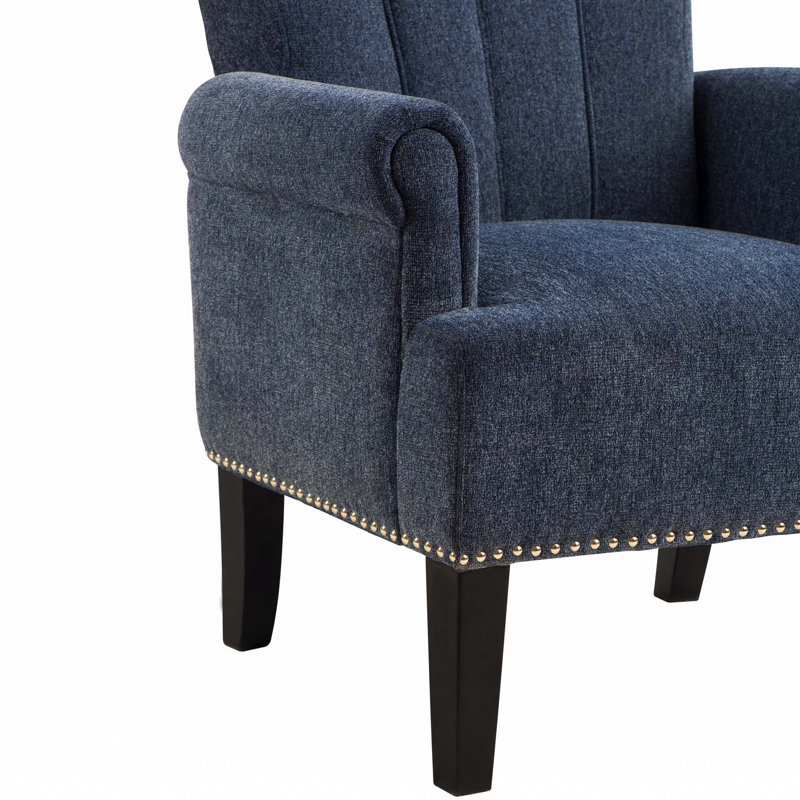 Betances Upholstered Armchair, Dark Blue
