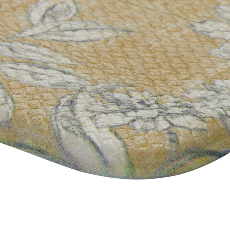 Laura Ashley Rust and Green Paisley 17.5 in. x 60 in. Anti-Fatigue