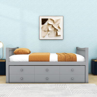 Full Size Wood Daybed with Twin Trundle and Drawers by Red Barrel Studio