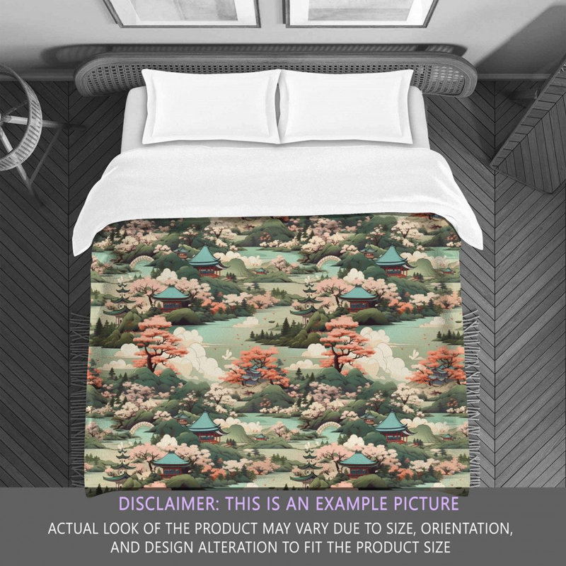 Cherry Blossom Landscape Comforter, Twin Extra Long Comforter