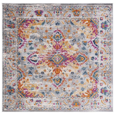 Felty 154 Area Rug In Grey / Fuchsia