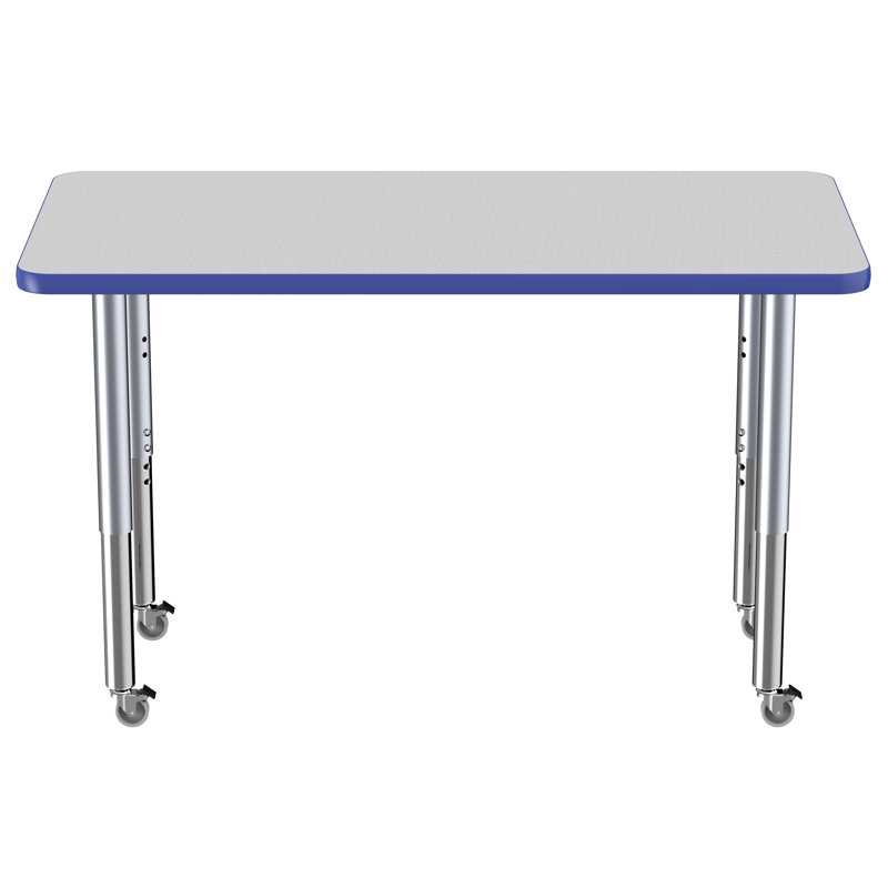 Table rectangulaire Contour Super Collection 48 "X 24", 24 po x 48 po, Gris te bleu, Super