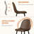 5-piece Mid-century Modern Dining Set, 31.5" Round Dining Table With 4 Saddle Leather Upholstered Chairs