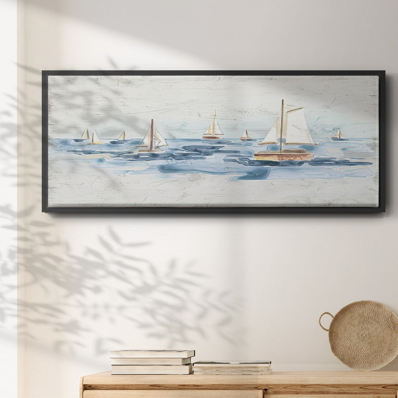 Bateaux sur l'eau II, H 20 po x l 50 po x P 1,5 po, Noir