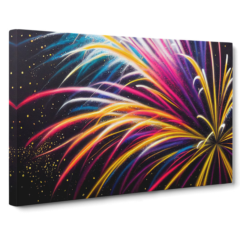 Stimulating Fireworks - Wrapped Canvas, 50cm H x 76cm W x 3cm D