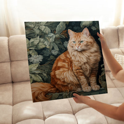 Animals William Morris Orange Cat II Cottage Unframed Art Print