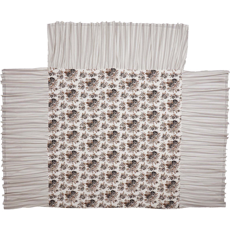Annie Floral Standard Cotton Reversible Coverlet, King Coverlet, Portabella
