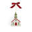 Spode Christmas Tree Church Led Ornament 4"