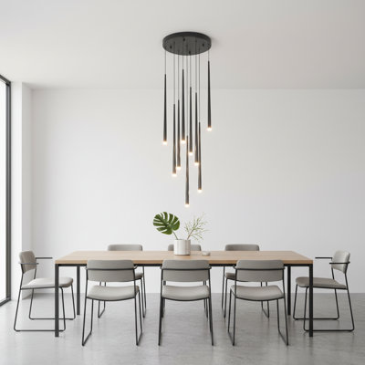 9 - Light Matte Black LED Pendant