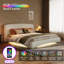 Lit plateforme simple en métal, blanc