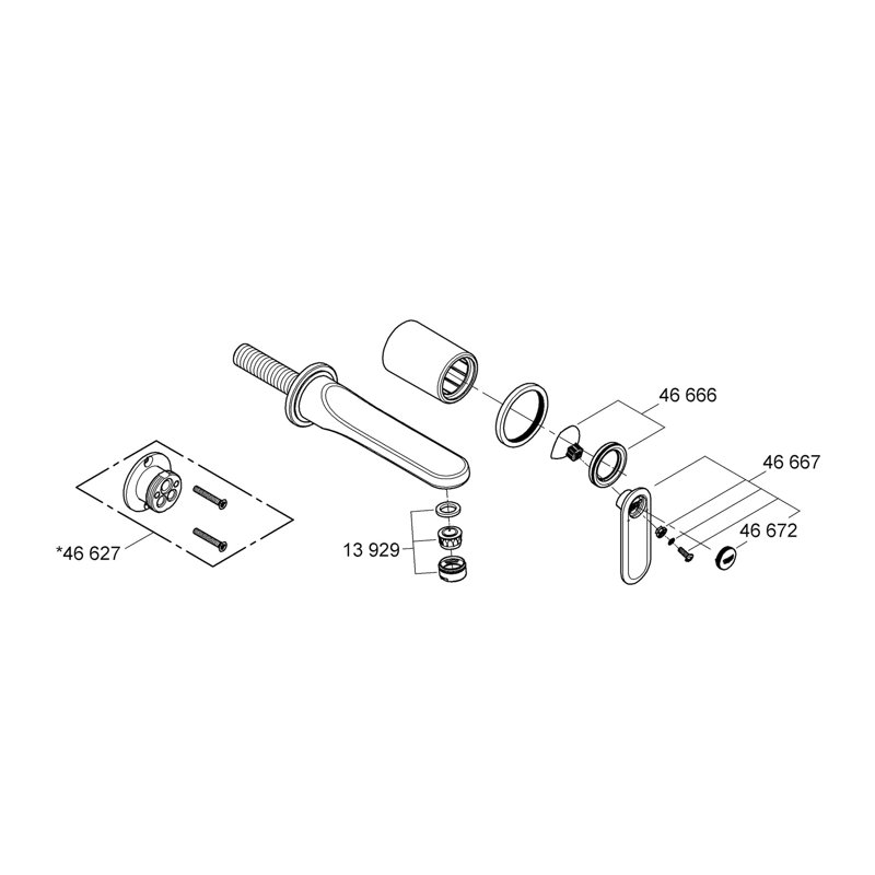 Veris Single Handle Wall Mounted Vessel Faucet, Moon White