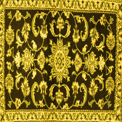Traditional 1181 Yellow Machine Washable Area Rugs
