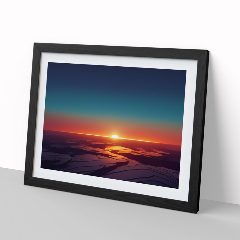 Dashing Sunset - Single Picture Frame Print, Black, 34cm H x 46cm W x 2cm D
