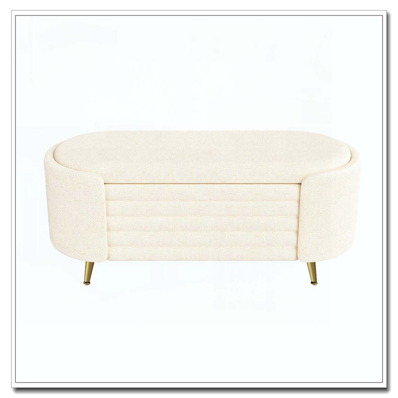 Banc de rangement rembourré Modern, Beige