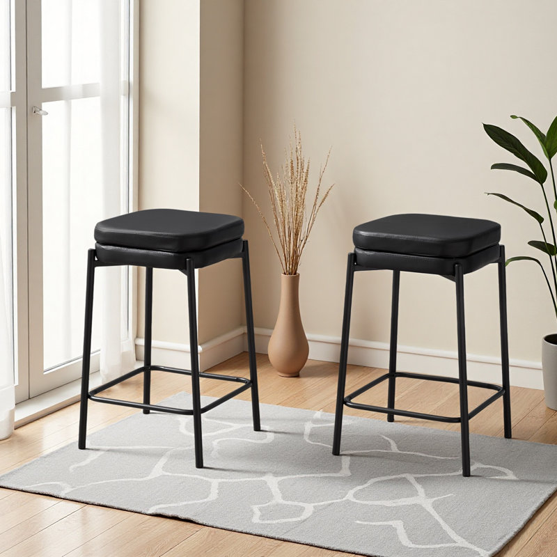 Tabouret de bar, hauteur de comptoir, ensemble de 2, cuisine, métal, contemporain