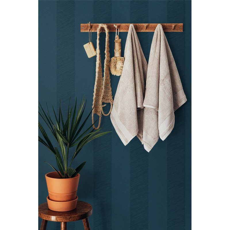Chevron Vinyl Peel & Stick Wallpaper Roll, Navy Blue