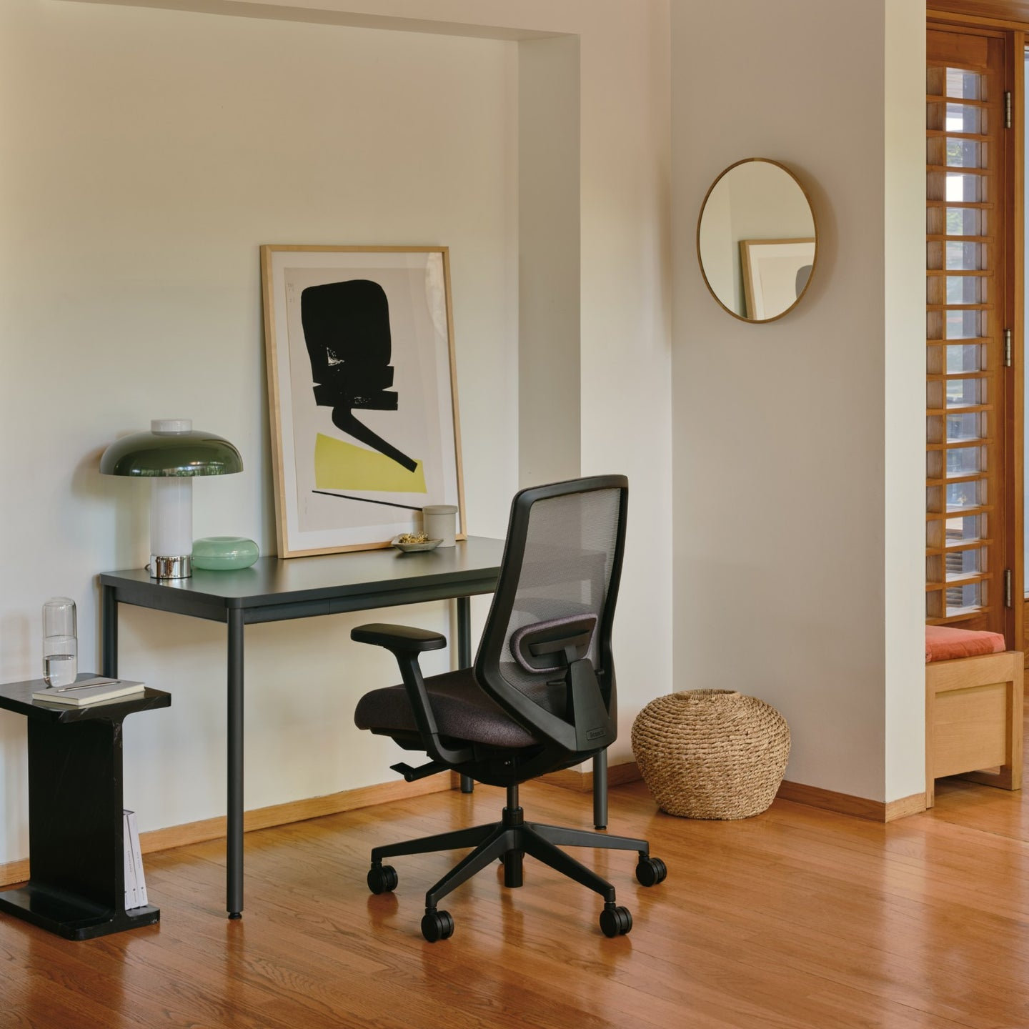 Ergonomic Fabric Office Chair, Black, Boulder