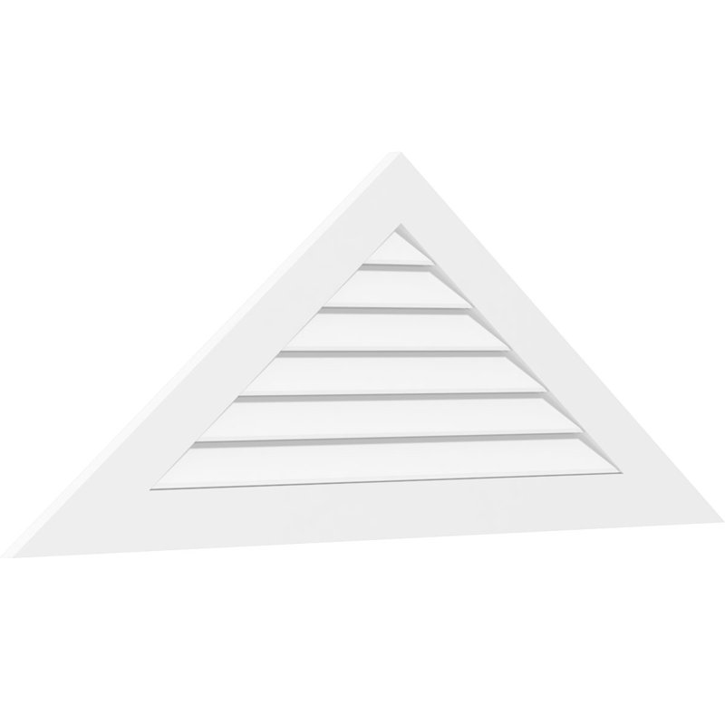 Triangle Surface Mount Functional Standard Frame PVC Gable Vent 11/12 Pitch, 27.75"H x 74"W 