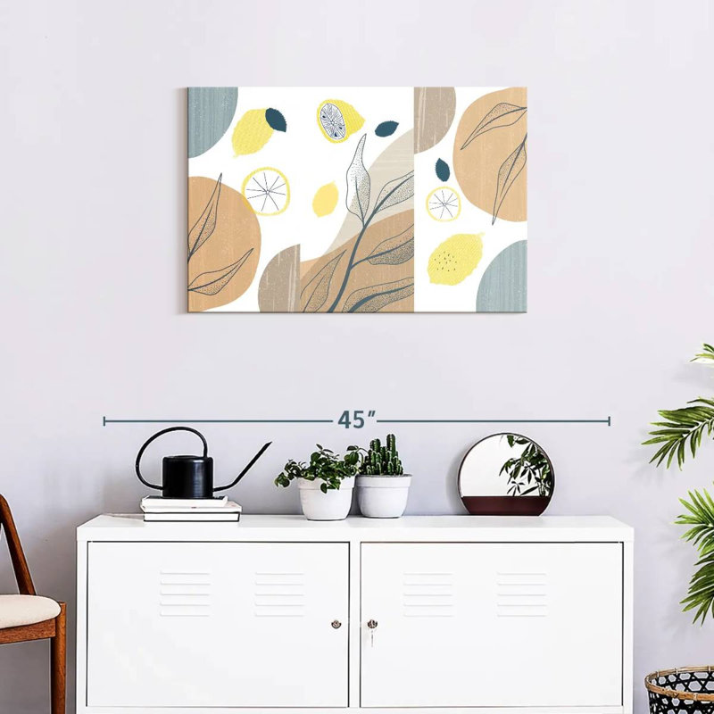 Boho Botanical Lemons, 20" H x 30" W