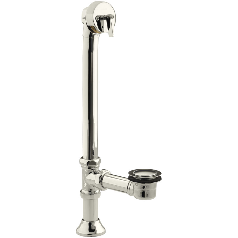 Clearflo Leg Tub Drain with Overflow, Vibrant Polished Nickel