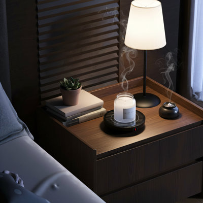Black, 36W Electric Coffee Cup Warmer With 3 Temperature Controls And Heating Plate, Suitable For Coffee, Milk, And Tea, Desktop Design
