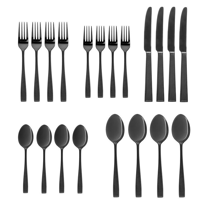 Godinger Silver Art Co Hudson 18/10 Stainless Steel 20 Piece Flatware Set, Service For 4