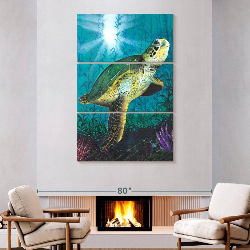 Brampt Turtle Underwater, 74" H x 48" W