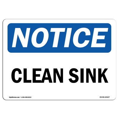 Clean Sink Decal 7" X 5"