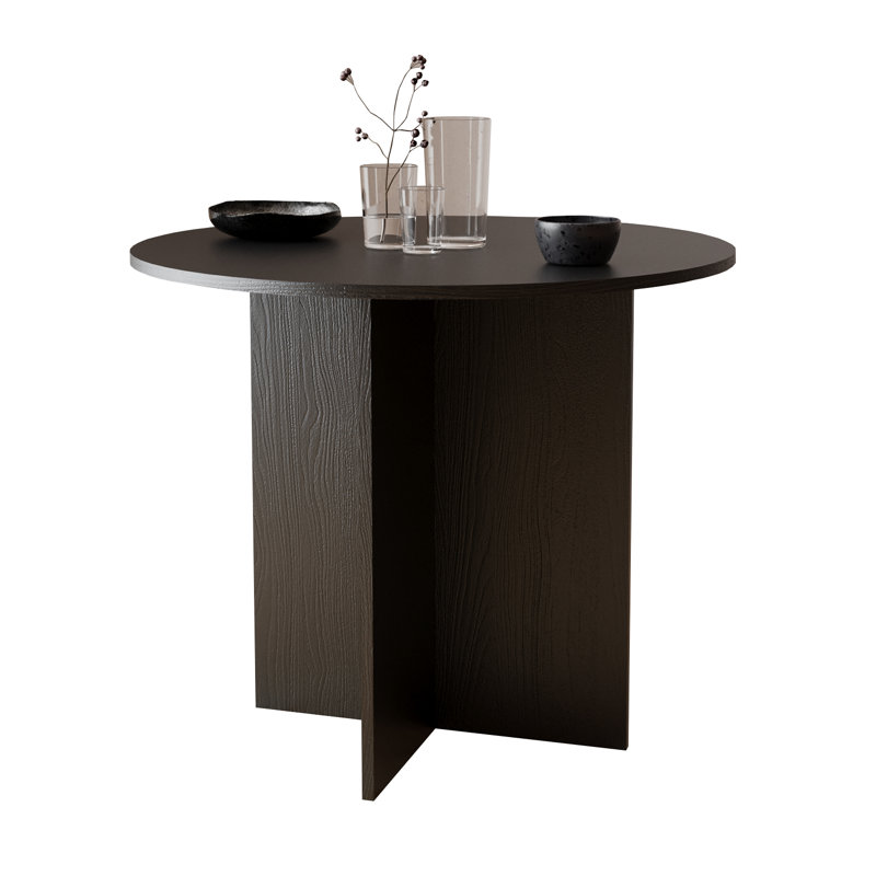 Bimossa Linet 4-Seater Round Dining Table, Modern Scandinavian Kitchen & Living Room Table with Compact Wooden Design, Small Round Table, Ready to Assemble