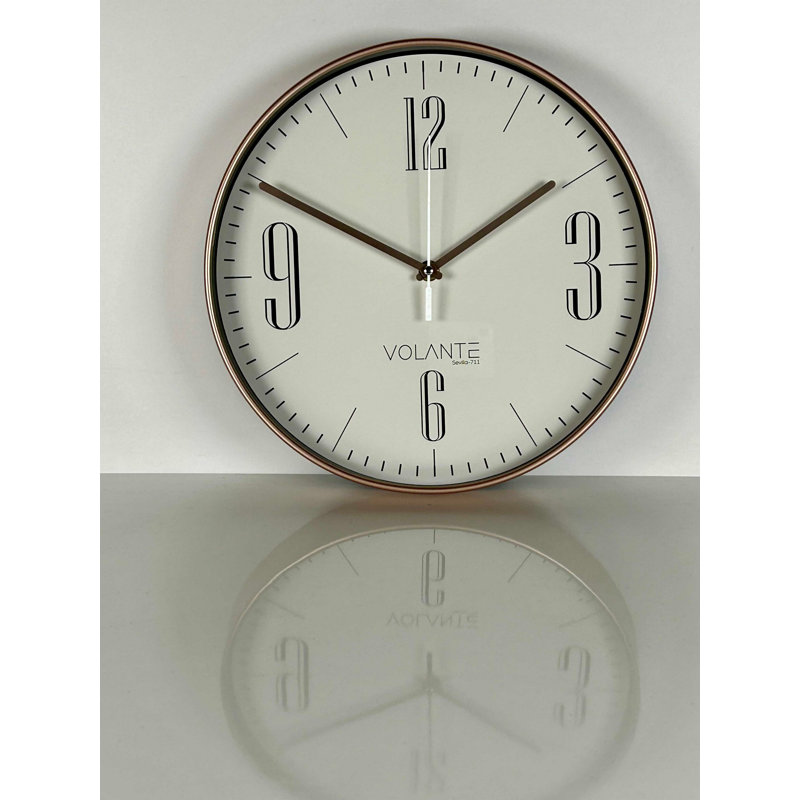 Horloge murale décorative en bronze, 11,8 pouces de diamètre | Corps 100% plastique, couvercle en verre véritable, épaisseur: 1,8 po | Conception élégante pour la décoration de la maison et du bureau, parfaite pour le salon ou la cuisine