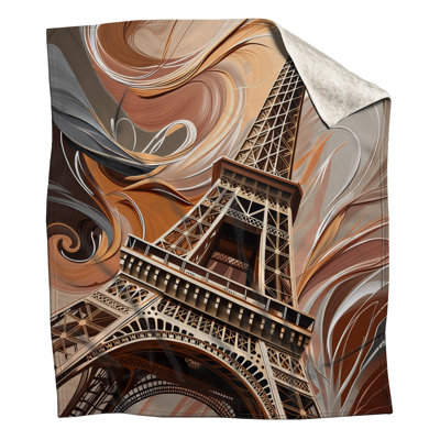 Eiffel Tower Fleece Throw Blanket - Architecture Throws for Sofas or Beds