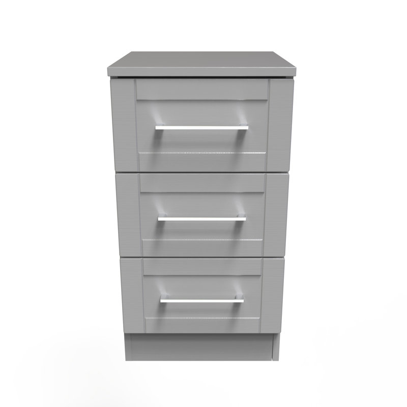 Fully Assembled Lesle 3 Drawer Bedside Table