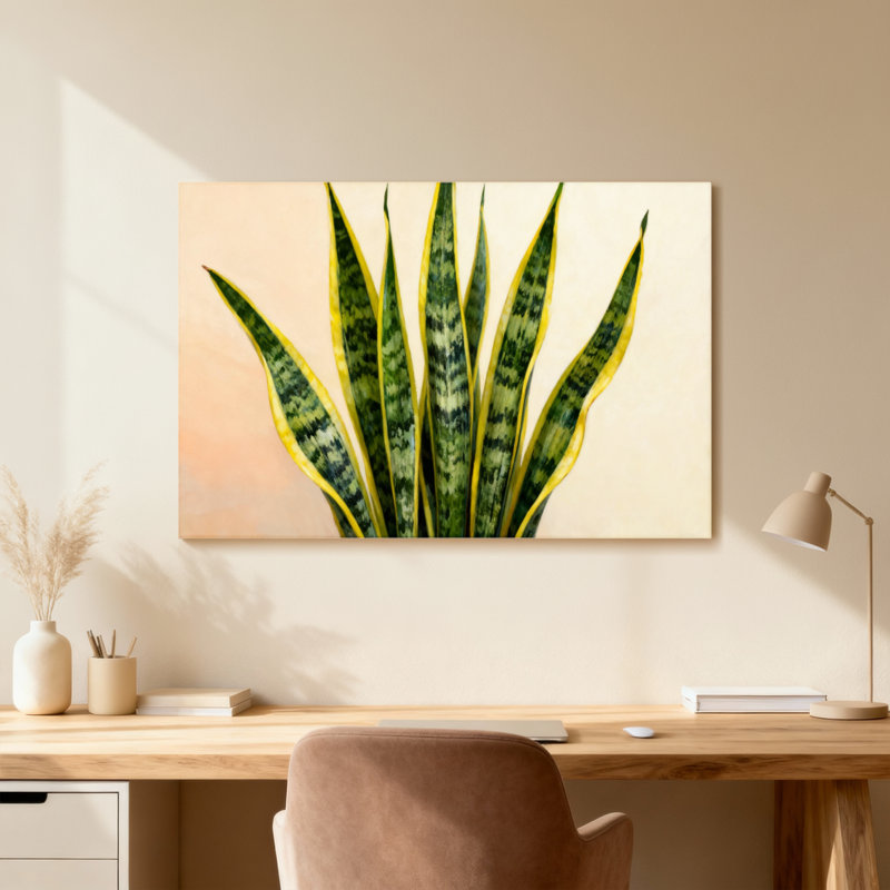 Plantes et fleurs, motif de feuilles de plantes, Reproduction encadrée d'une seule photo sans pass, Grain de bois clair