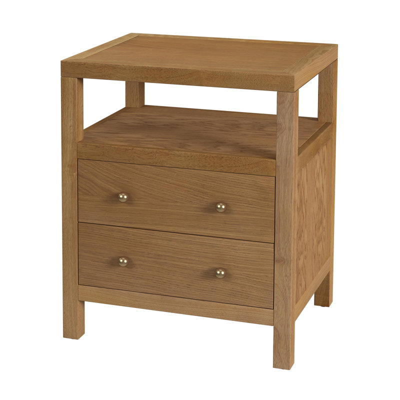 Nora 2-Drawer Nightstand, Natural