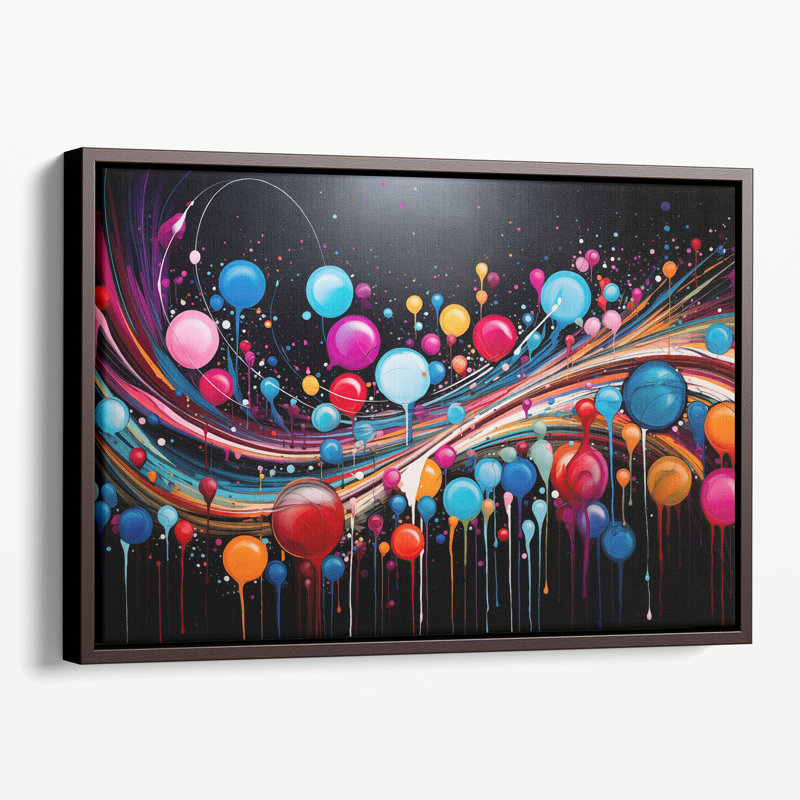 «Dreamy Splash Spectrum», art mural, H 32 po x l 48 po x P 1,25 po, Toile encadrée noire