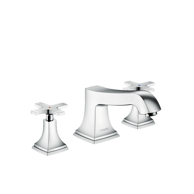Hansgrohe Metropol Classic 3-Hole Roman Tub Set Trim Only, Cross Handle, Chrome
