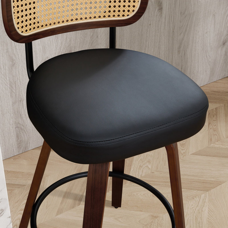 Tabourets de bar rembourrés, Noir, 2
