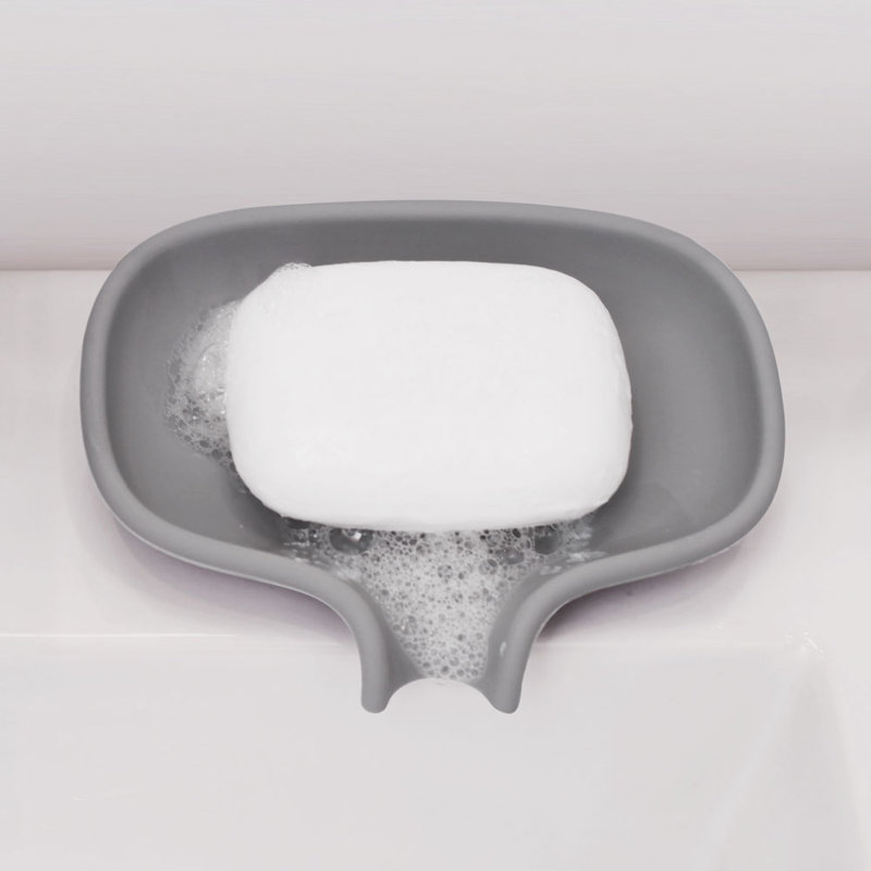Soap Dish, Grey, 2.5 cm H x 13.5 cm W x 10.5 cm D