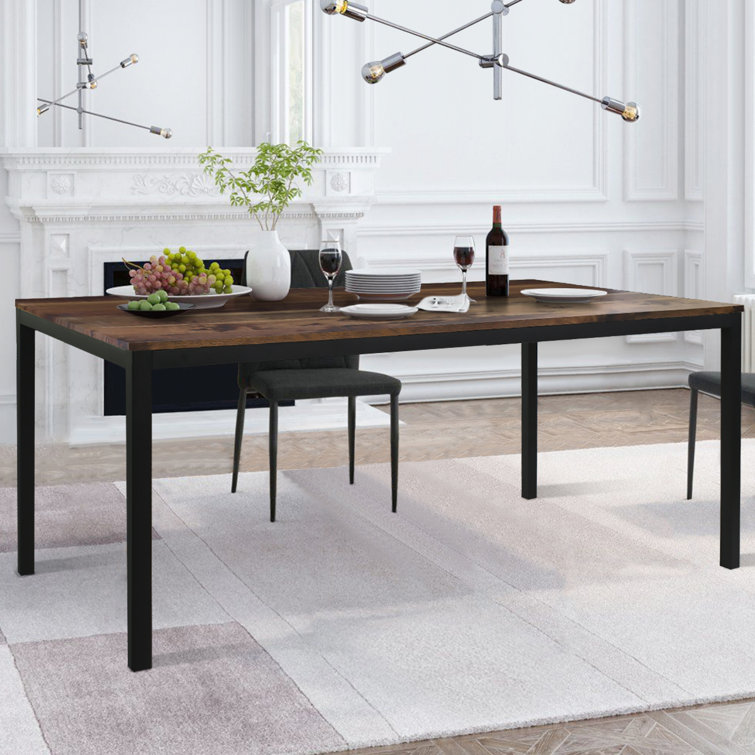 Seibold 67" Rectangular Wood Desktop Dining Table