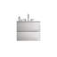 Meuble-lavabo flottant mural blanc brillant avec lavabo en céramique Tia - grand rangement, pré-assemblé pour salle de bain moderne-810986015