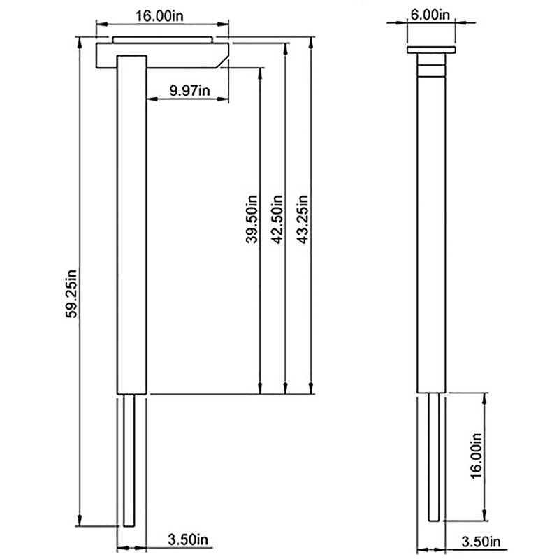 Gibraltar Cedar Drive-in, Top Mount, Mailbox Post, Natural Finish