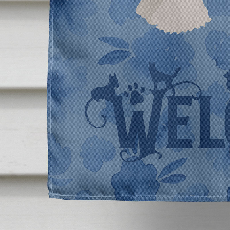 Caniche en polyester à 2 côtés 40 x 28 po standard welcome drapeau maison, Bichon bolonais