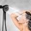 Douche à main à 6 jets de 6 jets, noir mat, boyau de 60 pouces, fixation magnétique pour un positionnement sûr dans la pomme de douche de la salle de bain, réglages, portatif, utilitaire mural en métal