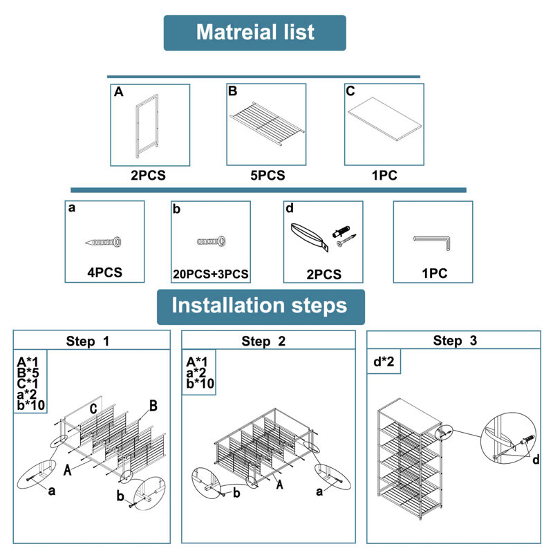 15 Pair Storage Rack
