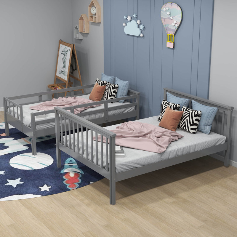 Dejahn Kids Twin Over Full Bunk Bed, Gray