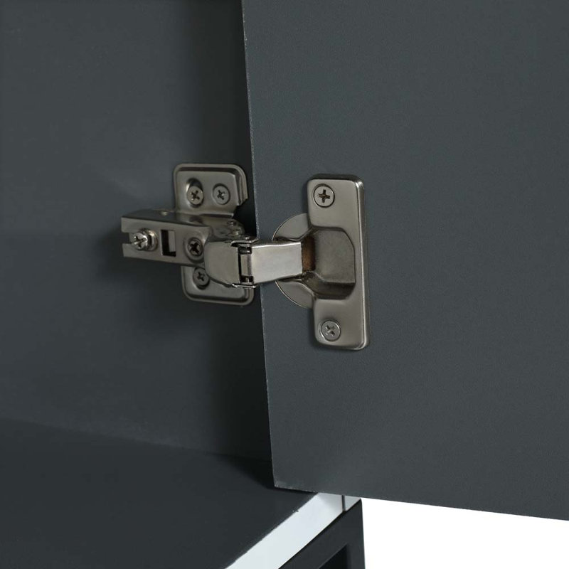 Meuble-lavabo autoportant de 48 po avec lavabo en résine, Blanc