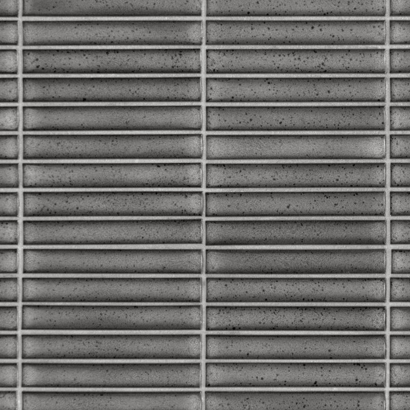 12" x 12" Stacked Glossy Kit Kat Finger Porcelain Floor & Wall Mosaic Tile, Grey